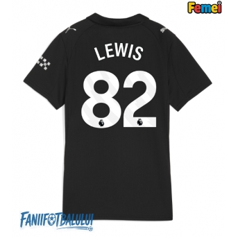 Manchester City Rico Lewis #82 Tricou Fotbal Replică 2025-26 Femei Deplasare